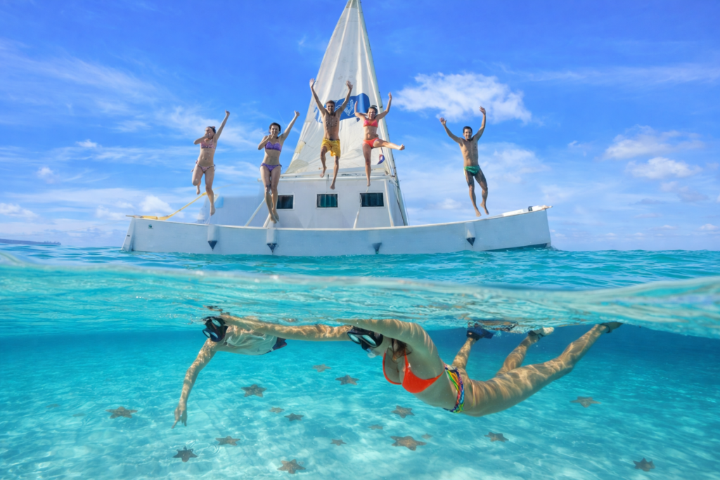Snorkel en El Cielo Cozumel con estrellas de mar